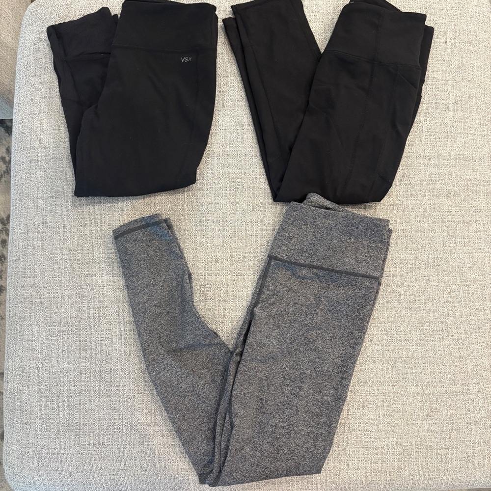 Victoria's Secret Sport Black and Gray Leggings